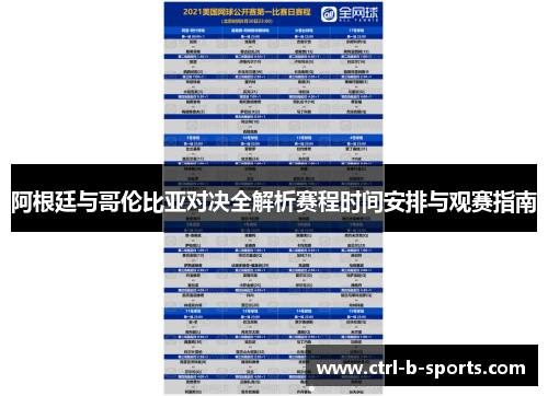 阿根廷与哥伦比亚对决全解析赛程时间安排与观赛指南